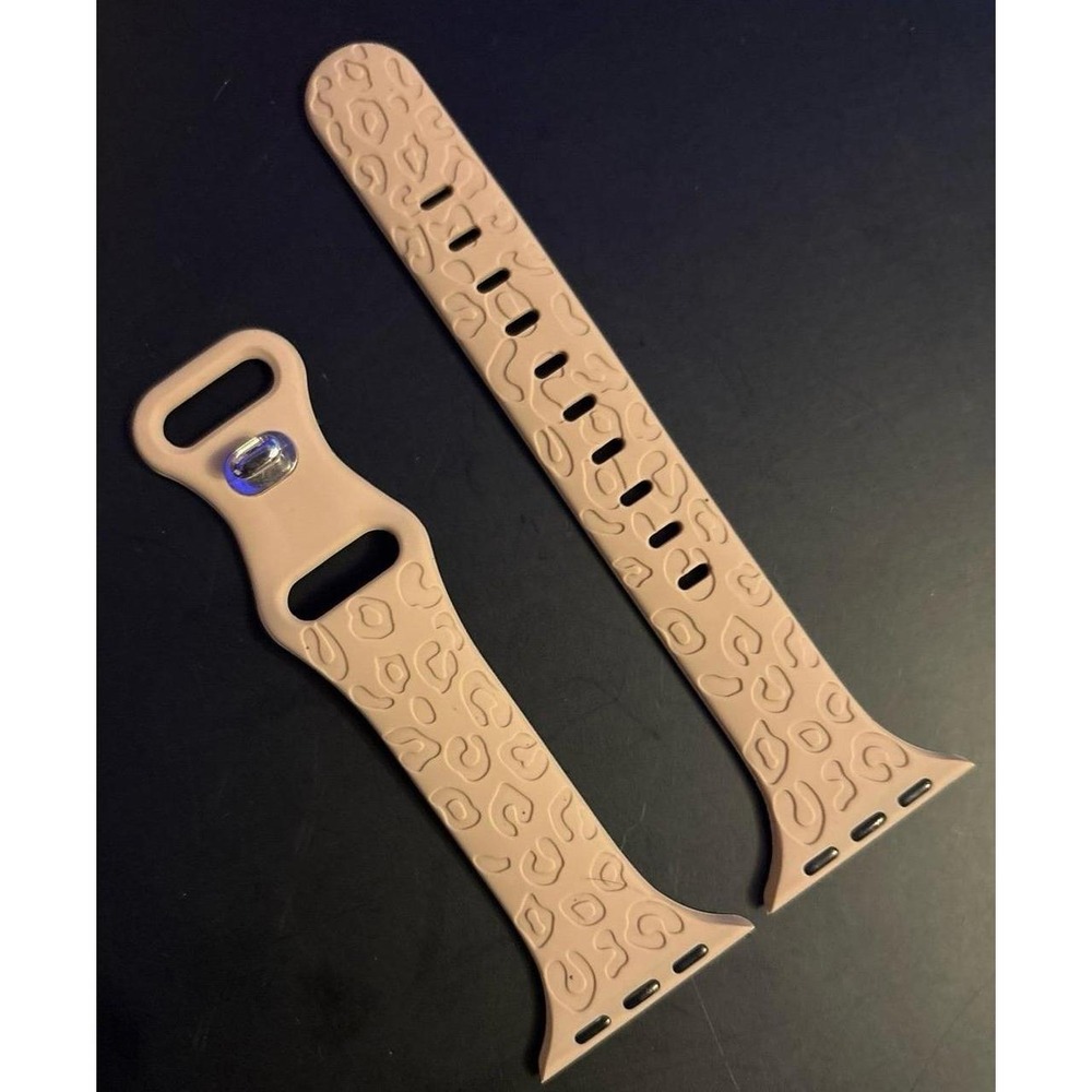 NEW Mauve Embossed Cheetah Print Slim Silicone Band-Apple Watch 38mm/40mm/41mm